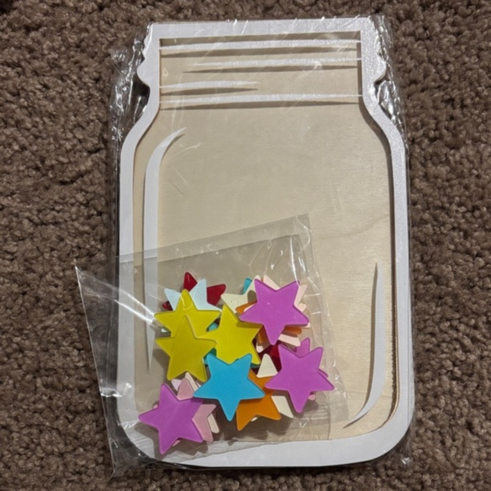 Student star reward jar with stars